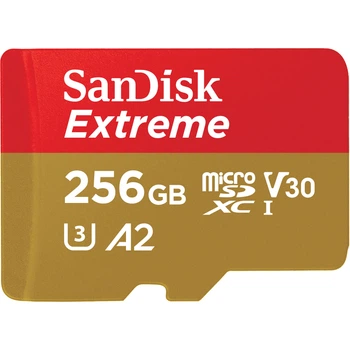Карта памяти SanDisk Extreme microSDXC 256GB (UHS-I U3) W-130 MB/s, R-190 MB/s Class 10 A2 V30 (SDSQXAV-256G-GN6MN)