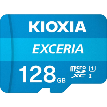 Карта памяти Kioxia microSDXC 128GB (UHS-I U1) W-10 MB/s, R-100 MB/s Class 10 (LMEX1L128GG2) + SD Adapter