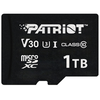 Карта памяти Patriot VX Series microSDXC 1TB (UHS-I U3) W-80 MB/s, R-90 MB/s Class 10 V30 (PSF1TBVX31MCX)