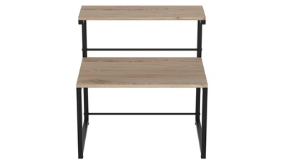 Підставка для мікрохвильовки Kitchen K302 Ferrum-decor 590x550x350 Чорний метал ДСП Дуб Сан-Марино 16 мм (KITCH30202)