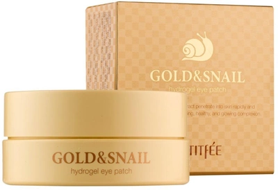 Патчі під очі Petitfee Gold&Snail Hydrogel Eye Patch розгладжуючі із золотом та слизом равлика 60 шт (8809239802872)