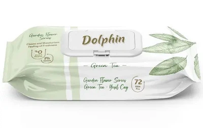 Влажные салфетки Dolphin Green Tea 72 шт