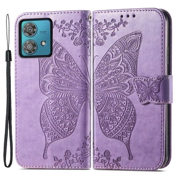 Чехол-книжка с рисунком UniCase Butterfly Pattern для Motorola Edge 40 Neo - Light Purple