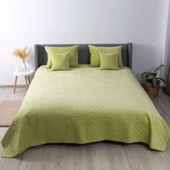 Покрывало ТЕП Velour Ромб круглый Салатовый Евро 220х240 см Двустороннее Полиэстер (2000008658782/4-00517_22448)