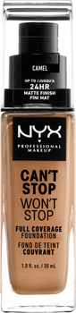 Podkład w płynie NYX Professional Makeup Can't Stop Won't Stop 24-Hour Foundation 12.5 Camel 30 ml (800897157296)