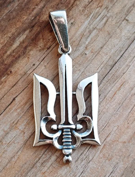 Срібний кулон тризуб зі шнуром 55 см. Срібло 925°. (АРТ. №104b/55) Dadiverin Jewelry