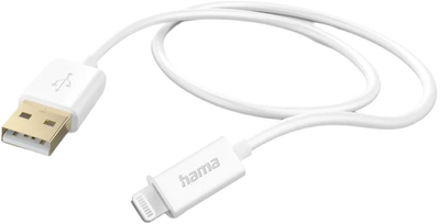 Kabel Hama USB Type-A - Lightning 1.5 m White (4047443309839)