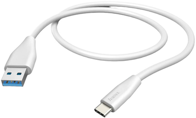 Kabel Hama USB Type-C - USB Type-A 1.5 m White (4047443349460)