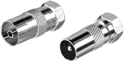 Адаптер Hama coaxial connector Type-F Silver (4047443197863)