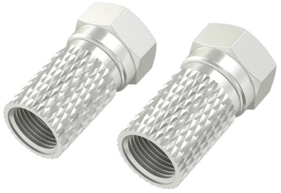 Адаптер Hama coaxial connector Type-F 5.5 mm 2 szt Silver (4047443431912)