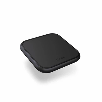 Стационарная беспроводная зарядка для смартфонов Apple Zens Single Aluminium Wireless Charger Black + адаптер 18W USB-C