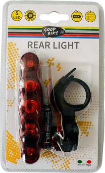 Велосипедний задній ліхтар Good Bike 2 режими 5 LED EMMING (88324-IS)