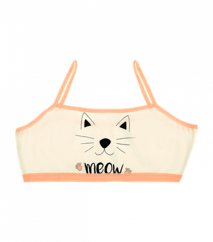 Підлітковий топ на тонких бретельках - Donella - 5971KT - 158-164 см - Персиковий (Meow)