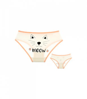 Слипы трусы для девочки с рисунком - Donella - 4171KT - 110-116 см - Персиковый (Meow)