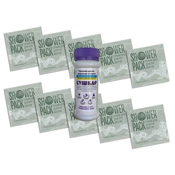 Сухий душ Shower Pack (10шт.) + сушкар (1шт.) Одноразовий душ для ніг