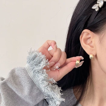 Серьги-полукольца гвоздики Honey Fashion Accessories золотистый (12-115)