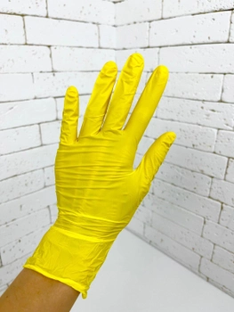 Рукавички нітрилові Mediok розмір XS жовті 100 шт