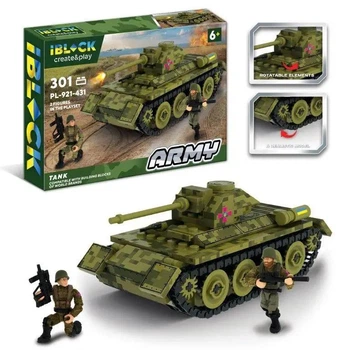Конструктор IBLOCK Армия Army Танк 301 деталь