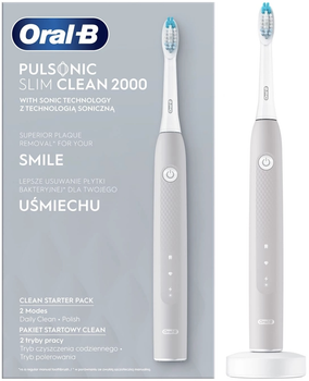 Електрична зубна щітка Oral-B Pulsonic Slim Clean 2000 Grey (4210201305842)