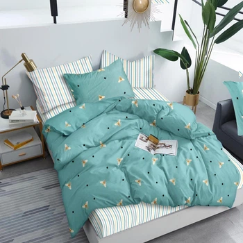 Комплект постільної білизни Zastelli Двоспальний 175x210 см Бджілки Bees/Clouds for bees бязь (2500000992155)