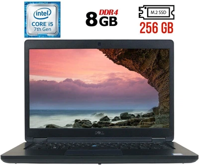 Ноутбук Б-класс Dell Latitude 5490 / 14" (1920x1080) IPS / Intel Core i5-7300U (2 (4) ядра по 2.6 - 3.5 GHz) / 8 GB DDR4 / 256 GB SSD M.2 / Intel HD Graphics 620 / WebCam / USB 3.1 / HDMI / Windows 10 б/у