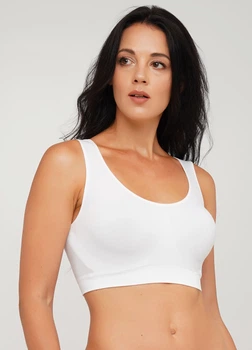 Безшовний топ на широких бретелях Giulia TANK TOP S/M White-white