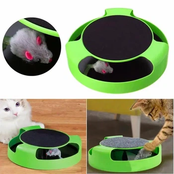 Интерактивная игрушка с когтеточкой KRN для кошек кота, мышка в ловушке, Поймай мышь