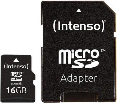 Karta pamęnci Intenso MicroSDHC 16GB Class 10 + SD Adapter (4034303016136)