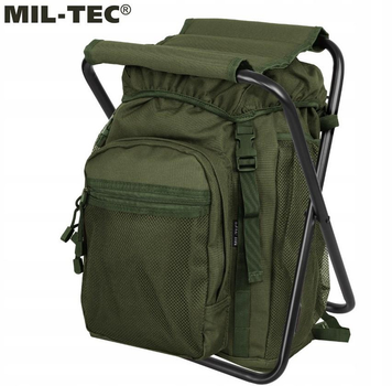 Крісло-рюкзак складне Mil-Tec 20 л Олива ANSITZRUCKSACK M.HOCKER OLIV (14059001-20)