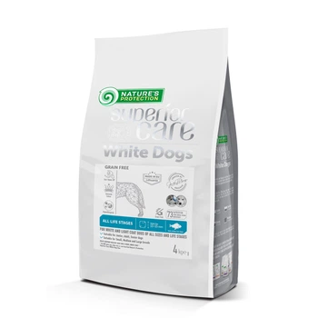 Сухой беззерновой корм Nature's Protection Superior Care White Dogs Grain Free White Fish All Sizes & Life Stages для собак с белой шерстью всех возрастов и пород с белой рыбой 4 кг (арт NPSC47592)