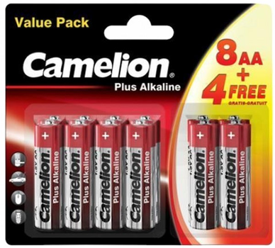 Alkaliczne baterie Camelion Plus Mignon AA LR6 8 + 4 szt (11084006)