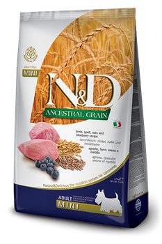 Сухий корм Farmina N&D Low Grain Dog Lamb&Blueberry Adult Mini Низькозерновий сухий корм з ягням та чорницею для дорослих собак дрібних порід 2,5 кг (156382)