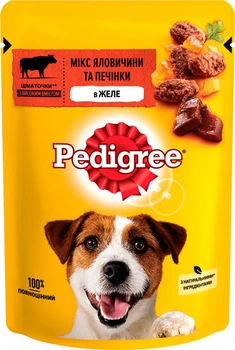 Консервированный корм Pedigree с говядиной и печенью в желе 100 г (5900951017261)