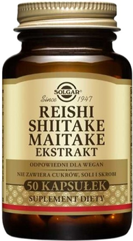 Дієтична добавка Solgar Reishi Shiitake Maitake 50 капсул (033984004689)