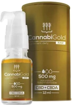 Добавка дієтична Hempoland Cannabi Gold Raw 500 мг CBD+CBDA 12 мл (5907769893087)