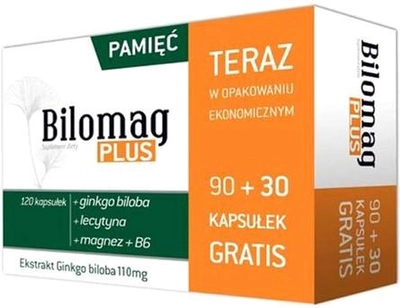 Дієтична добавка Natur Produkt Pharma Bilomag Plus 90+30 капсул (5906204013417)