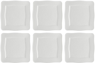 Zestaw talerzy kwadratowych La Porcellana Bianca Florentina 26.5 cm Biały 6 szt (P003800001)