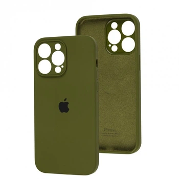 Чехол Fiji Silicone Case Full Camera для Apple iPhone 13 Pro Max бампер накладка с защитой камеры Army Green
