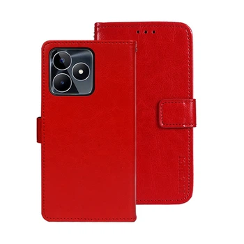 Чохол Idewei для Realme C51 книжка шкіра PU з візитницею червоний
