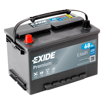 Аккумулятор автомобильный Premium 68Ач 650А "+" слева EXIDE, EA681, /