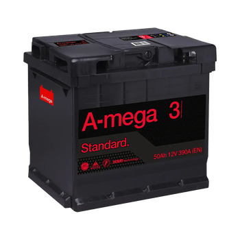 Аккумулятор авто Мегатекс A-mega Standard (М3) 6СТ-50-АЗ (лев) ТХП 390