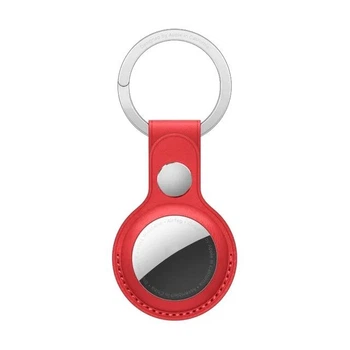 Чехол брелок из искусственной кожи для Apple Airtag красный (81336641)
