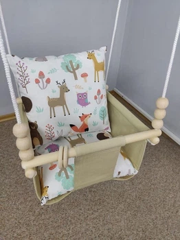 Детские подвесные качели Happy Vita Craft зверята бежевые