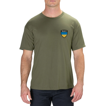 Футболка с рисунком 5.11 Tactical Shield Ukraine Лимитированная Серия XL Military Green