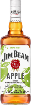 Лікер Jim Beam Apple 4 роки витримки 1 л 32.5% (5060045585295_5010278100727_080686043478)