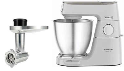 Кухонна машина Kenwood Titanium Chef Baker KVL65.001WH + Насадка-м'ясорубка KENWOOD KAX950ME (комплект)