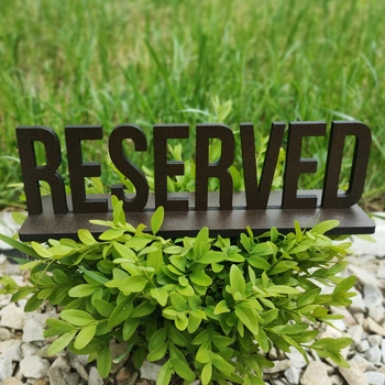 Табличка RESERVED на стол (резерв) 25 см х 7 см Темно Коричневая