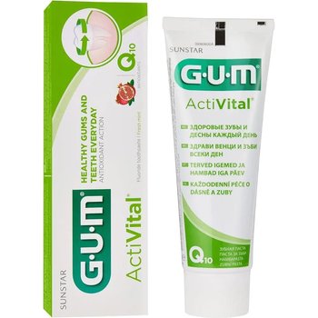 Зубная паста для здоровья десен и зубов, Gum ActiVital Q10, 75мл