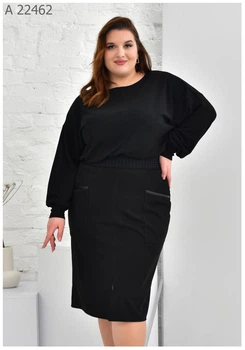 Женска юбка карандаш большого размера UF-Fashion MA - 22462 58 черный