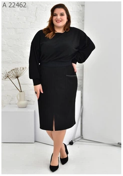 Юбка-карандаш с карманами UF-Fashion МА- 22462 58 черный